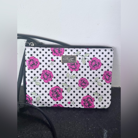 Betsey Johnson Charming Floral Polka Dot Wristlet - Picture 1 of 6